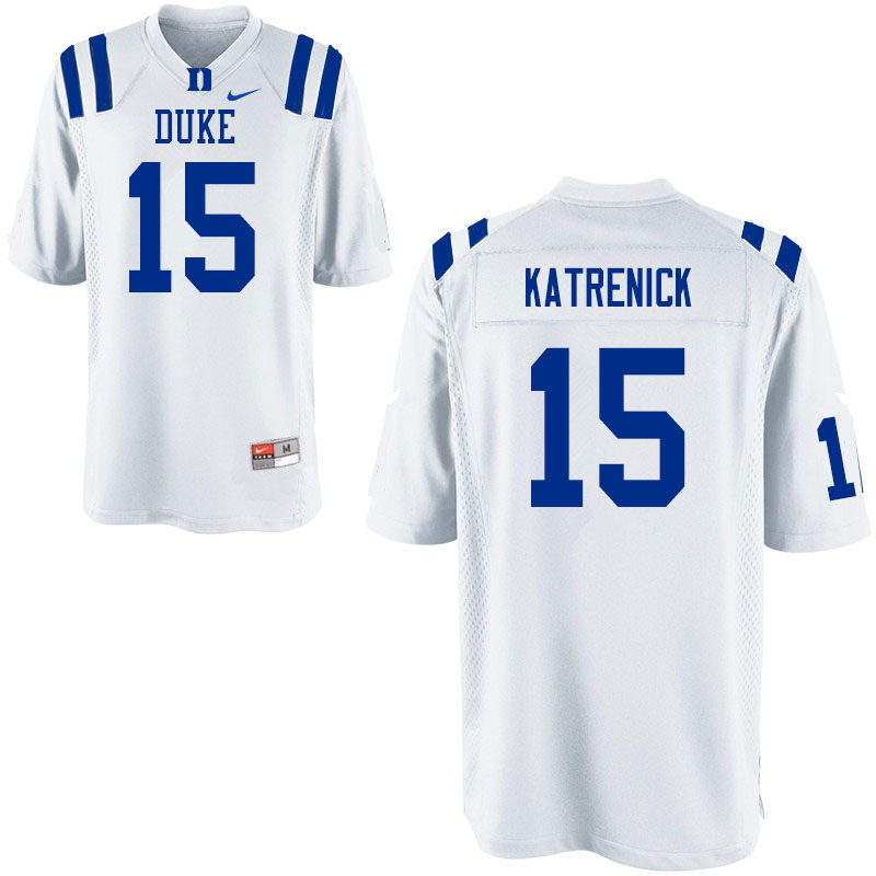 Men #15 Chris Katrenick Duke Blue Devils College Football Jerseys Sale-White